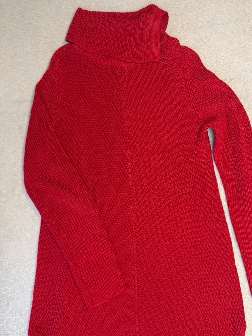 Talbots Shaker Stitch Cowlneck Sweater Red Size S